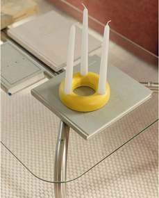 Масичка за кафе със стъклен плот в сребрист цвят 60x110 cm Uku – noo.ma