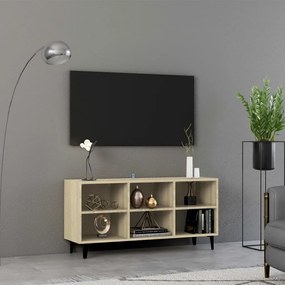 805953 vidaXL ТВ шкаф с метални крака, сонома дъб, 103,5x30x50 см