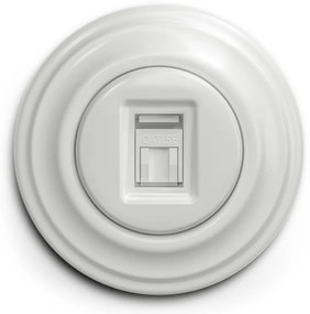 Kliklap - ретро розетка за данни с бяла рамка