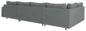 Сив ъглов диван от плат букле (десен ъгъл/"U" форма) Ariella – Ropez