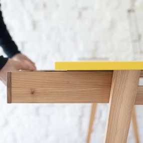 Работна маса с бял плот 85x115 cm Luka - Ragaba