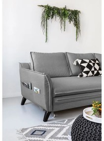 Сив разтегателен диван ъгъл, десен ъгъл Charming Charlie - Miuform