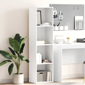 857876 vidaXL Библиотека, бяла, 40x30x152 см, инженерно дърво