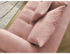 Розов шенилов ъглов диван (ляв ъгъл/L форма) Whesley – Bobochic Paris