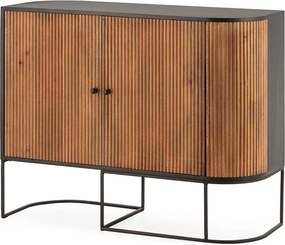 Скрин от масивно манго в естествен цвят 110x90x40 cm Curve – MOME
