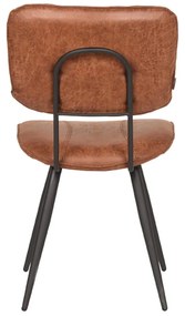 Кафяви кожени трапезни столове в комплект от 2 броя Fos - LABEL51