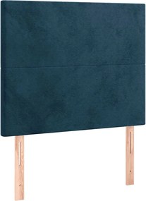 3116098 vidaXL Табла за легло, тъмносиня, 100x5x118/128 см, кадифе