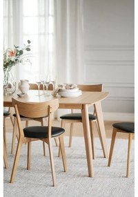 Стол за хранене от кафяв дъб с черна седалка Ami - Rowico