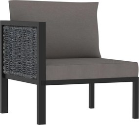 310043 vidaXL Модулен ъглов диван с десен подлакътник, полиратан, антрацит