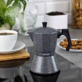 Разопакован: Кубинска кафеварка Klausberg KB 7298, 12 чаши, 600 ml, Индукция, Сив мрамор