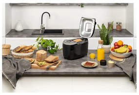 Хлебопекарна FIRST FA-5152-3-BA, 850W, 1.25 кг, 12 програми, Таймер, Незалепващо покритие, Черен/инокс