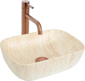 REA-U4700-Мивка за плот BELINDA MINI 25x36 см керамика/бежова/имитация на камък