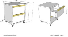Бяло детско шкафче 48x60 cm London – Vipack