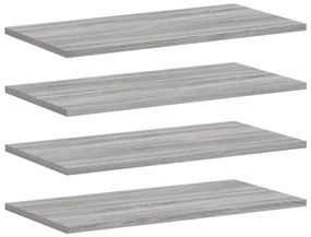 838239 vidaXL Стенни рафтове 4 бр сив сонома 60x30x1,5 см инженерно дърво