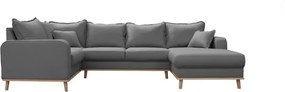Сив ъглов диван (десен ъгъл) Beata - Ropez