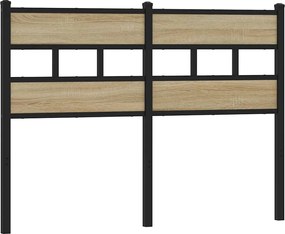 4017133 vidaXL Резервна табла за легло, дъб сонома, 120 см, желязо и инженерно дърво