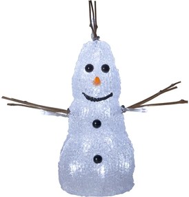 Бяла коледна светлинна украса Crystal Snowman – Star Trading