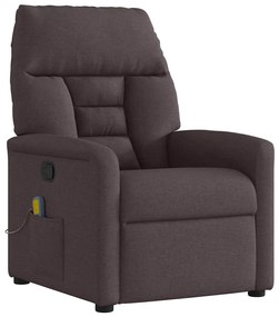 4015557 vidaXL Масажен наклоняем стол, тъмнокафяв, текстил