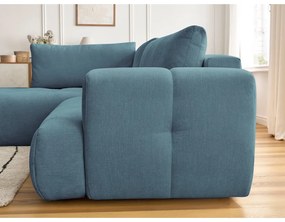 Син сгъваем/с място за съхранение ъглов диван (ляв ъгъл/L форма) Fuji – Bobochic Paris