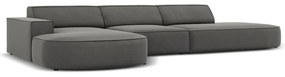 Ъглов диван от сиво кадифе (ляв ъгъл) Jodie - Micadoni Home