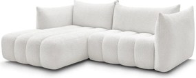 Бял ъглов диван от прежда с примки от букле (ляв ъгъл) Azra – Bobochic Paris