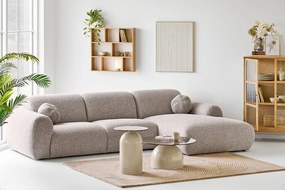 Бежова кръгла масичка за кафе със стъклен плот ø 70 cm Ravello – House Nordic