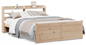 3306766 vidaXL Рамка за легло с табла, 160х200 см, бор масив