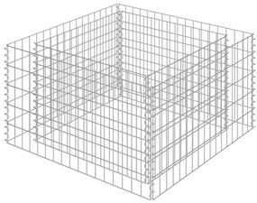 143557 vidaXL Габион повдигната леха, поцинкована стомана, 90x90x50 cм