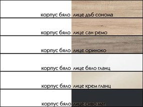 примерна композиция на кухня БЮДЖЕТ 1 цвят бежово гланц и дъб ориноко
