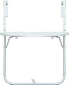 47893 vidaXL Окачена балконска маса, бяла, 60x64x83,5 см, пластмасов ратан