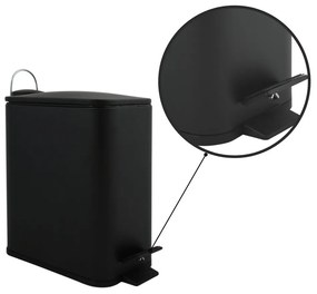 Матово черно стоманено кошче за боклук с педал 5 l Erik – Spirella