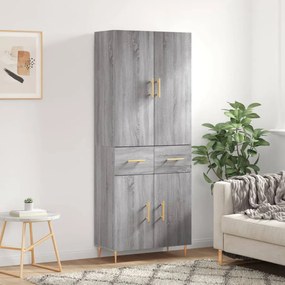 3198143 vidaXL Висок шкаф, сив сонома, 69,5x34x180 см, инженерно дърво