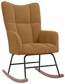 328147 vidaXL Люлеещ стол, кафяв, кадифе