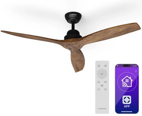 Klarstein Вентилатор за таван Santa Elena Smart 52", Ø 132 cm, 10260 m³/h, перки от истинско дърво, 6 настройки на скоростта, дистанционно управление