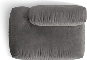 Сив кадифен модул за диван (ляв ъгъл) Martina – Micadoni