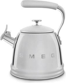 Свирещ чайник Smeg WKF01SS, 2.3 л,Индукция, Ненагряваща се дръжка, Стомана, Сребрист