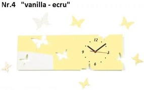 Стенни часовници с пеперуди, изработени от акрилно стъкло Ванилия-екру