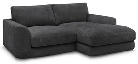 Черен шенилов ъглов диван (десен ъгъл) Leonore – Bobochic Paris