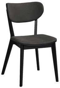 Трапезен стол от черен дъб с тъмносива седалка Cato - Rowico