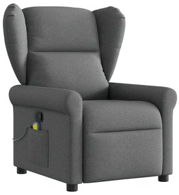 4015667 vidaXL Масажен наклоняем стол, тъмносив, текстил