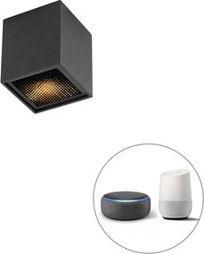 Интелигентен дизайнерски прожектор черен вкл. WiFi GU10 - Qubo Honey