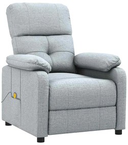 289672 vidaXL Масажен стол, светлосив, текстил