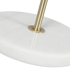 Настолна лампа месинг със зелен кадифен абажур 35 см - Kaso