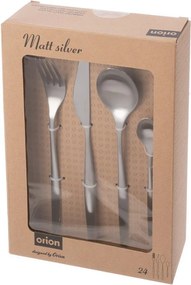 Прибори за хранене от неръждаема стомана в сребрист цвят 24 бр. – Orion