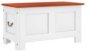 364918 vidaXL Сандък за съхранение с капак, кафяво и бяло, акациев масив