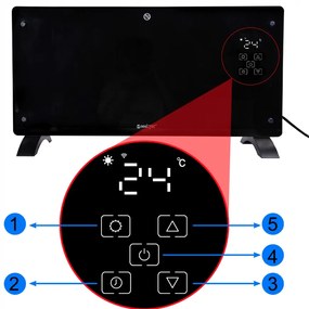 Електрически стъклен конвекторен нагревател MALTEC CH7000DWB