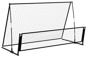 2-в-1 футболна врата с рикошет, 202x104x120 см, стомана