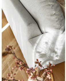 Бял разтегателен диван (десен ъгъл) с подложка за крака Comfy Claude - Miuform
