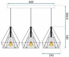 Пендел BELLO 3x E27 APP012-3CP