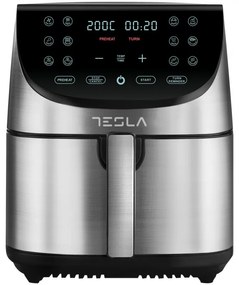 Фритюрник с горещ въздух Tesla AF701BX, 1700W, 7 л, 12 програми, Незалепващо покритие, Touch screen, Инокс